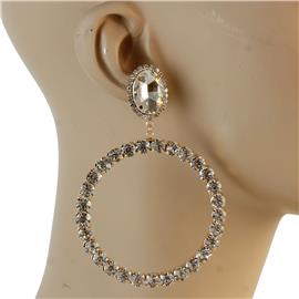 S Crystal Circle Earring