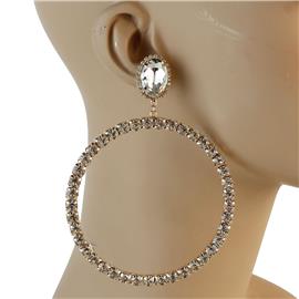 L Crystal Circle Earring