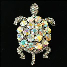 Crystal Tortoise Brooch