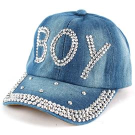 Junior Size Rhinestone BOY Cap