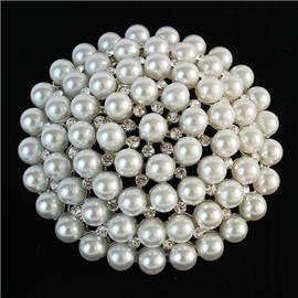 Pearl Round Brooch