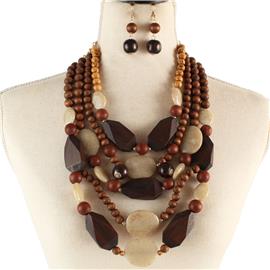 Fashion Wood Necklace Set