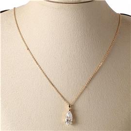 CZ Teardrop Necklace