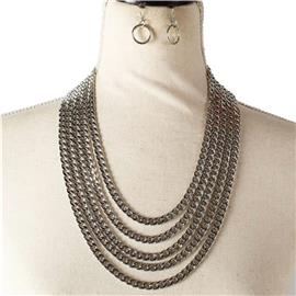 Multi Chain Necklace Set