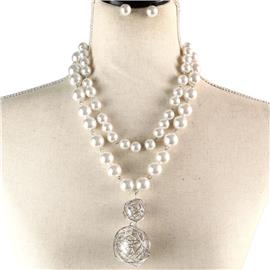 Pearl Double Layered Necklace Set