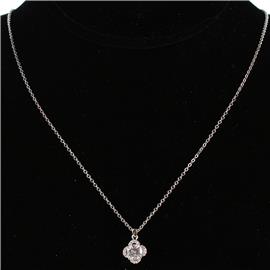 Cubic Zirconia Flower Necklace