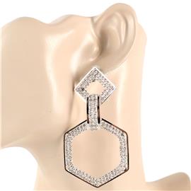 Rhinestone Hexagon Earring