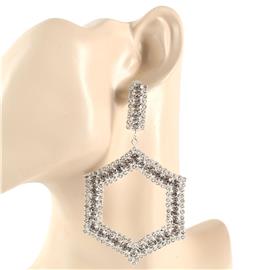 Rhinestone Hexagon Earring