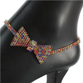 Rhinestone Ribbon Anklet