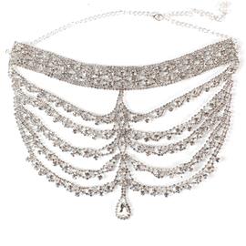 Rhinestone Tear Drop Fringed Mask