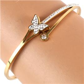 Stainless Steel Butterfly Bangle