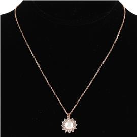 Cubic Zirconia Pearl Necklace