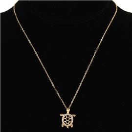 Cubic Zirconia Turtle Necklace