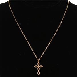 Cubic Zirconia Cross Necklace