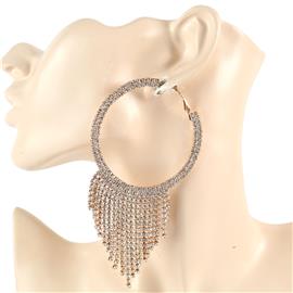 Rhinestone String Hoop Earring