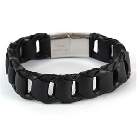 Stainless Steel Leather Bracelet