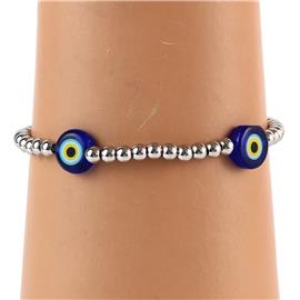 Stainless Steel Evileye Stretch Bracelet