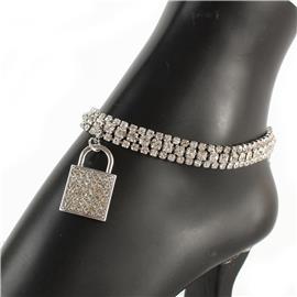 Rhinestones Lock Anklet