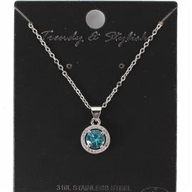 CZ Stainless Steel Necklace