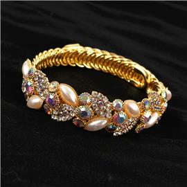 Rhinestones Pearl Bangle