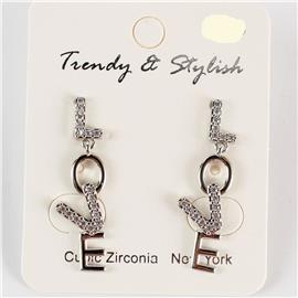 CZ LOVE Dangle Earring