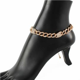 Rhinestones Link Chain Anklet