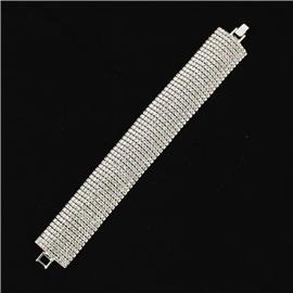 11 Lines Rhinestones Casting Bracelet