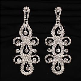 Rhinestones Long Earring