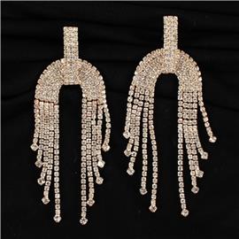 Rhinestones Fringed Earring