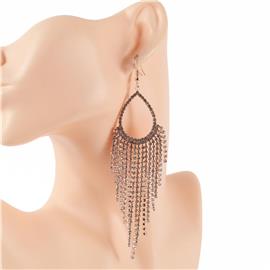 Rhinestones Fringed Earring