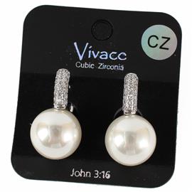 CZ Pearl Earring