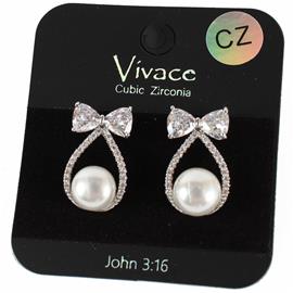 CZ Pearl Earring