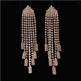 Rhinestones Fringed Earring