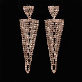 Rhinestones Fringed Earring