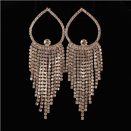 Rhinestones Fringed Earring