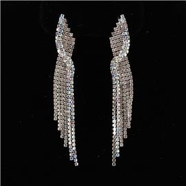 Rhinestones Fringed Earring