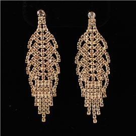 Rhinestones Fringed Earring