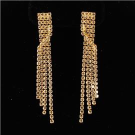 Rhinestones Fringed Earring