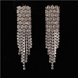 Rhinestones Fringed Earring