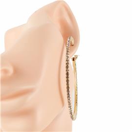 2.75 Inch Rhinestones Hoop Earring