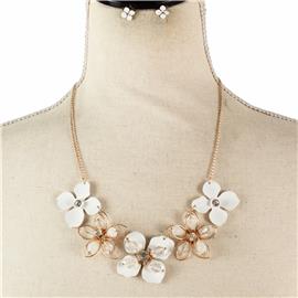 Fashion Flower Necklace Set