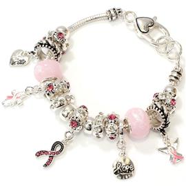 Pink Ribbon Charm Bracelet