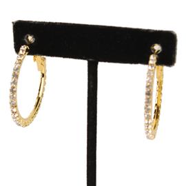 1.25” Rhinestone Hoop Earring