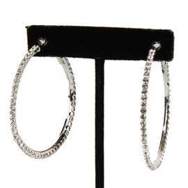 2” Rhinestone Hoop Earring