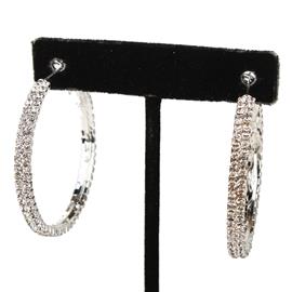 1.75” Rhinestone 2 lines Hoop Earring