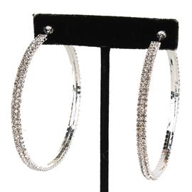 2.5” Rhinestone 2 Line Hoop Earring