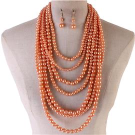 Multilayereds Pearls Necklace Set