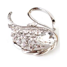 Crystal Swan Brooch