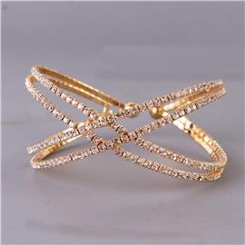 "Rhinestones Double "X" Bangle "