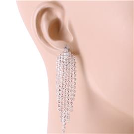 Rhinestones Fringed Earring